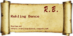 Rehling Bence névjegykártya